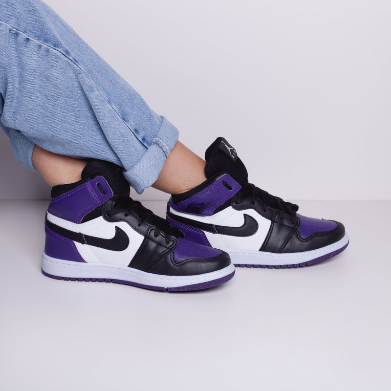 BOTA AIR JORDAN PRETO ROXO